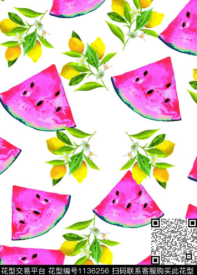 清爽春夏华亿平台柠檬数码印花华亿平台下载（图片编号: 1136256） - 瓦栏（Walan）