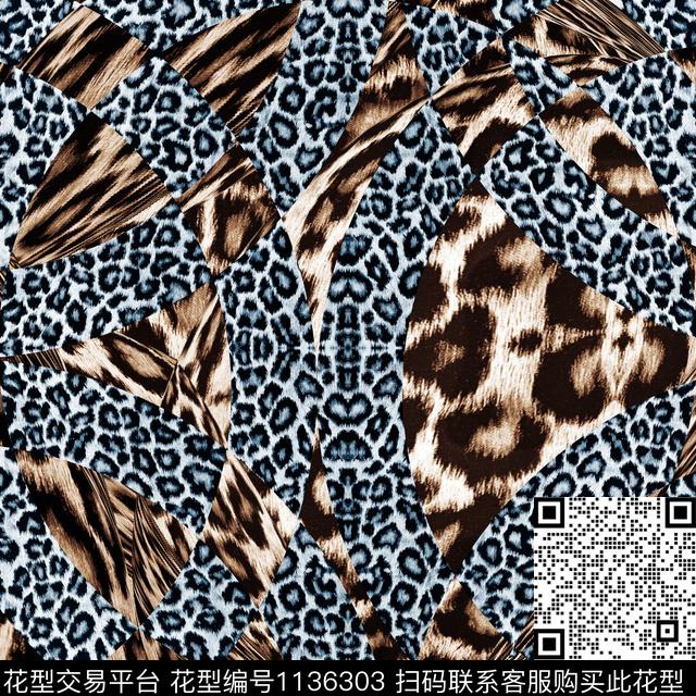 豹纹创意兽纹数码印花华亿平台下载（图片编号: 1136303） - 瓦栏（Walan）