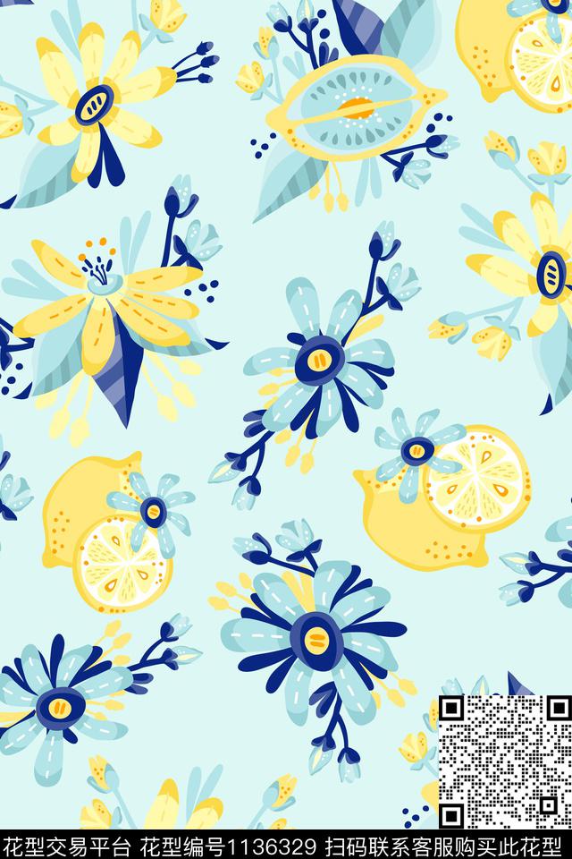 女装小碎花花卉数码印花华亿平台下载（图片编号: 1136329） - 瓦栏（Walan）