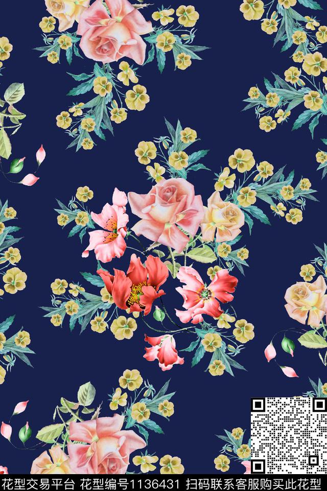 手绘复古数码华亿平台数码印花华亿平台下载（图片编号: 1136431） - 瓦栏（Walan）