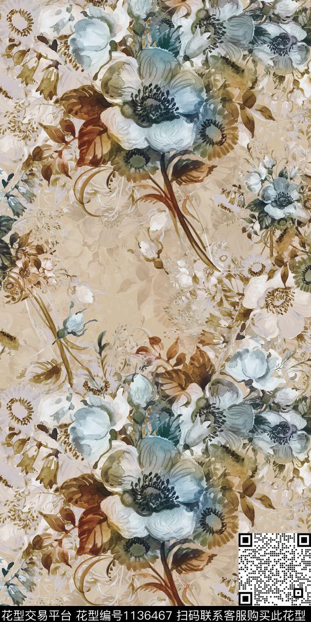女装数码华亿平台花卉数码印花华亿平台下载（图片编号: 1136467） - 瓦栏（Walan）