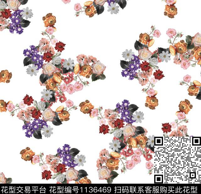 春夏华亿平台玫瑰花传统华亿平台传统印花华亿平台下载（图片编号: 1136469） - 瓦栏（Walan）