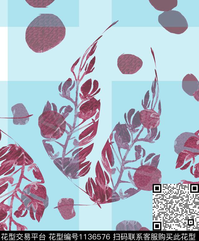 混合拼接抽象几何数码印花华亿平台下载（图片编号: 1136576） - 瓦栏（Walan）