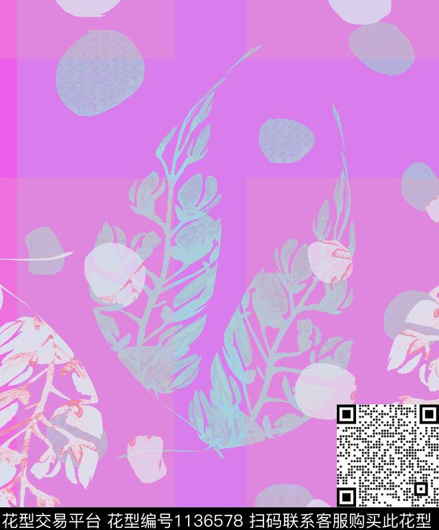 混合拼接抽象几何数码印花华亿平台下载（图片编号: 1136578） - 瓦栏（Walan）