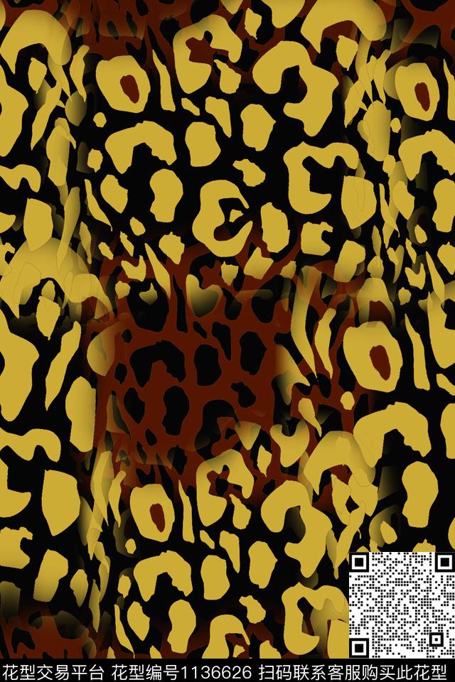 动物纹抽象条纹图案数码印花华亿平台下载（图片编号: 1136626） - 瓦栏（Walan）