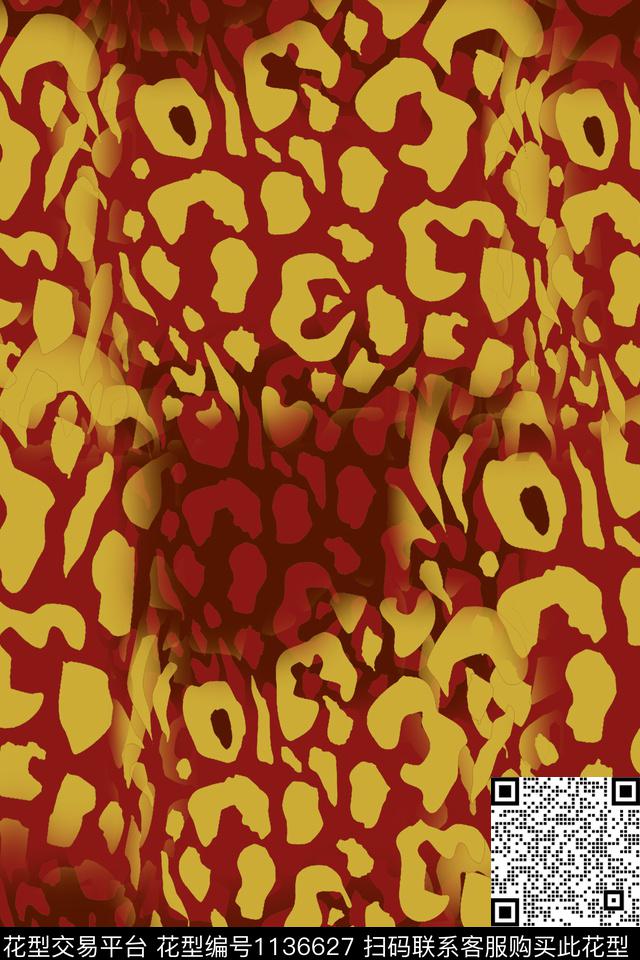 动物纹抽象条纹图案数码印花华亿平台下载（图片编号: 1136627） - 瓦栏（Walan）