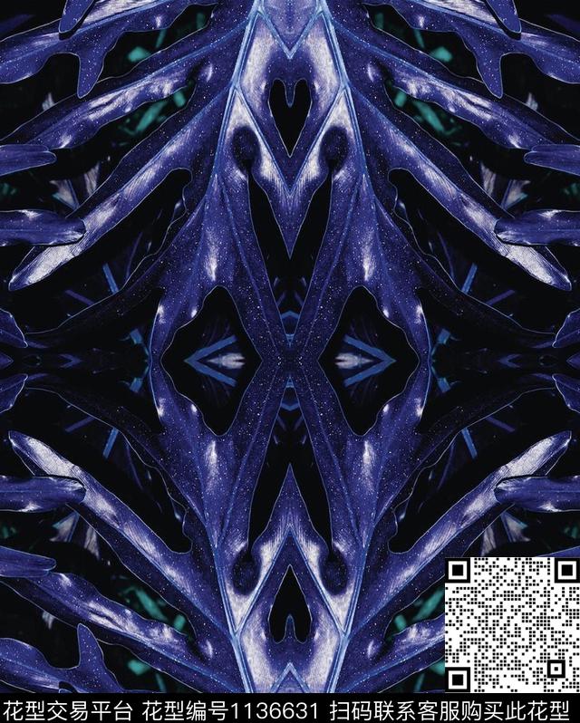 抽象男装抽象花卉大牌风数码印花华亿平台下载（图片编号: 1136631） - 瓦栏（Walan）