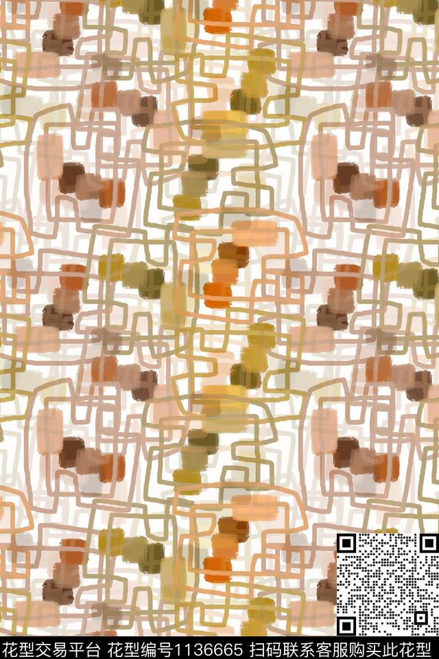抽象几何精致几何数码印花华亿平台下载（图片编号: 1136665） - 瓦栏（Walan）