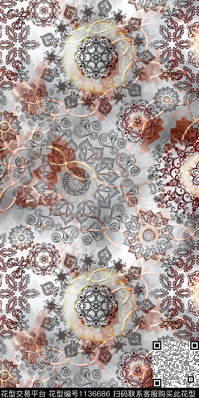 抽象大牌风数码华亿平台数码印花华亿平台下载（图片编号: 1136686） - 瓦栏（Walan）