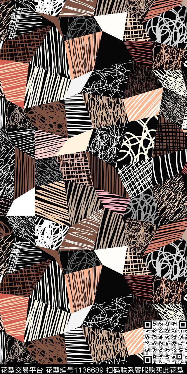 抽象大牌风数码华亿平台数码印花华亿平台下载（图片编号: 1136689） - 瓦栏（Walan）