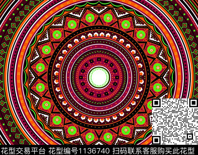 线条画彩底花卉清爽底花卉数码印花华亿平台下载（图片编号: 1136740） - 瓦栏（Walan）