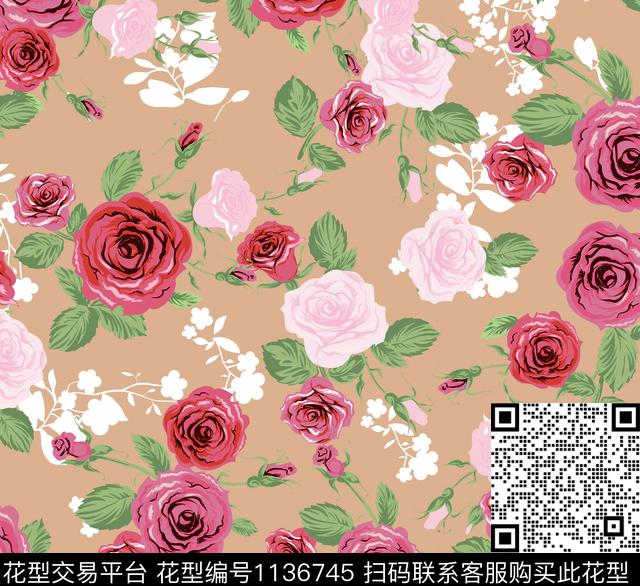 清爽底花卉提花华亿平台民族花卉数码印花华亿平台下载（图片编号: 1136745） - 瓦栏（Walan）