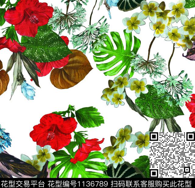 淑女少女大花数码印花华亿平台下载（图片编号: 1136789） - 瓦栏（Walan）