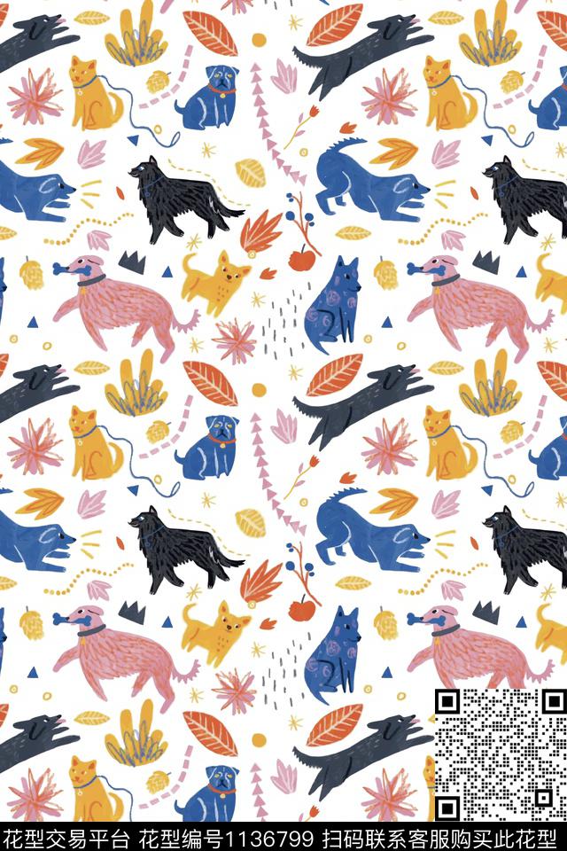 动物休闲可爱数码印花华亿平台下载（图片编号: 1136799） - 瓦栏（Walan）