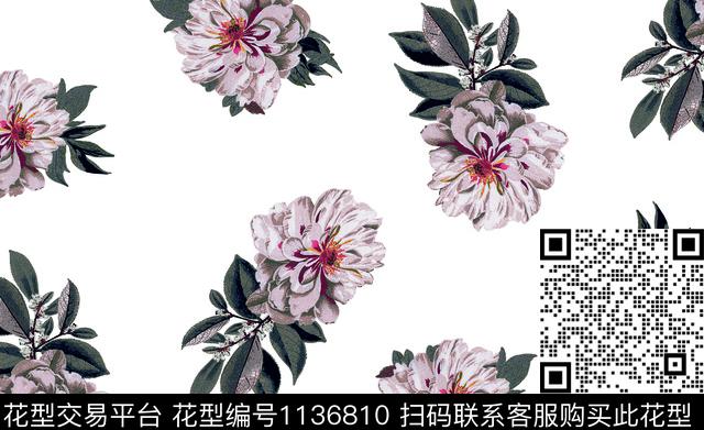 清爽底花卉提花华亿平台民族花卉数码印花华亿平台下载（图片编号: 1136810） - 瓦栏（Walan）