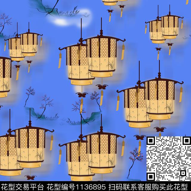 国画宫廷风莫妮卡-女装华亿平台数码印花华亿平台下载（图片编号: 1136895） - 瓦栏（Walan）