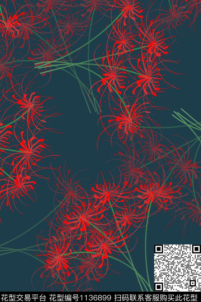 女装花卉清爽底花卉数码印花华亿平台下载（图片编号: 1136899） - 瓦栏（Walan）