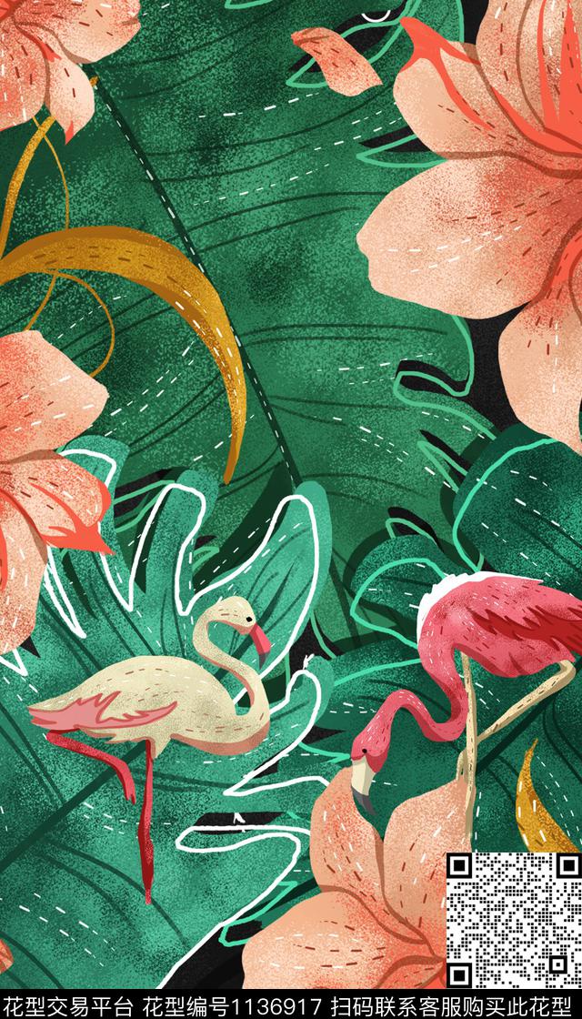 女装花卉定位花数码印花华亿平台下载（图片编号: 1136917） - 瓦栏（Walan）