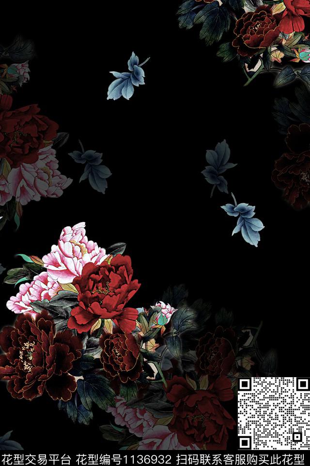 女装花卉清爽底花卉数码印花华亿平台下载（图片编号: 1136932） - 瓦栏（Walan）