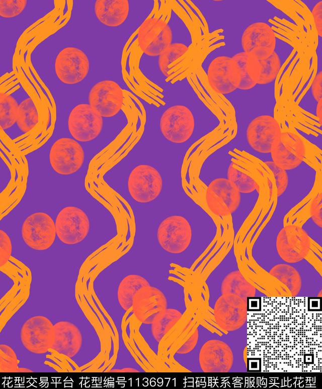 抽象几何创意数码印花华亿平台下载（图片编号: 1136971） - 瓦栏（Walan）