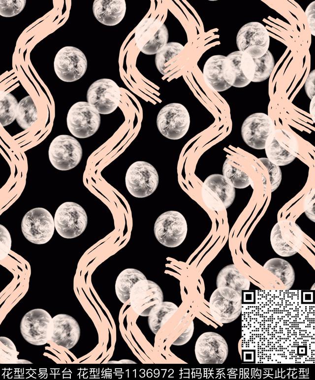 抽象几何创意数码印花华亿平台下载（图片编号: 1136972） - 瓦栏（Walan）