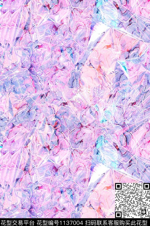 时尚休闲抽象数码印花华亿平台下载（图片编号: 1137004） - 瓦栏（Walan）