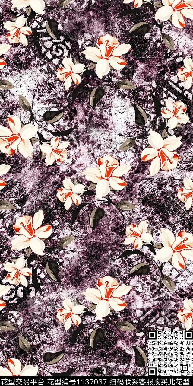 抽象大牌风数码华亿平台数码印花华亿平台下载（图片编号: 1137037） - 瓦栏（Walan）