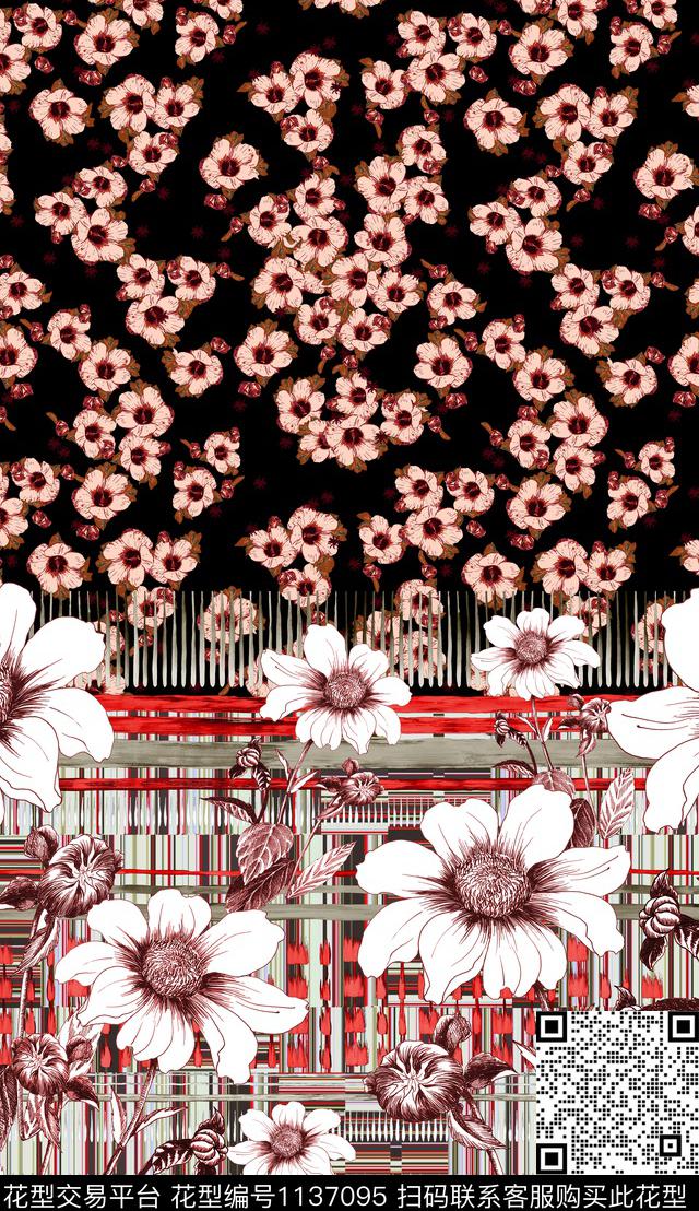 定位花花卉民族风数码印花华亿平台下载（图片编号: 1137095） - 瓦栏（Walan）