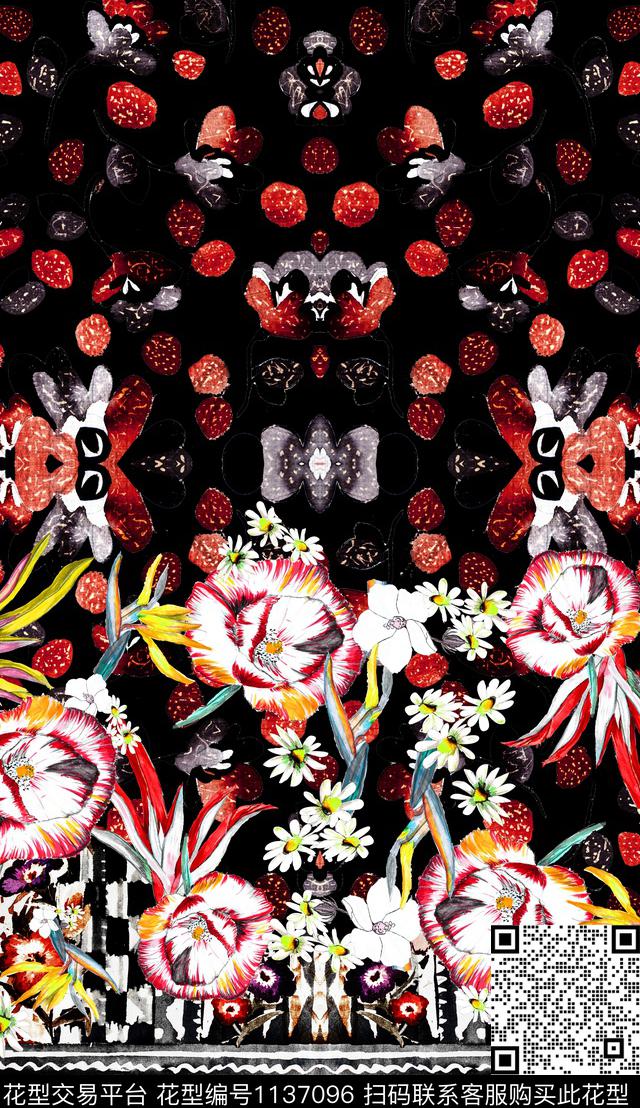 定位花花卉民族风数码印花华亿平台下载（图片编号: 1137096） - 瓦栏（Walan）