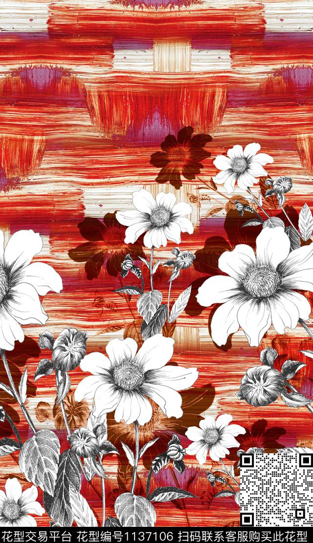 深圳定位花大花数码印花华亿平台下载（图片编号: 1137106） - 瓦栏（Walan）