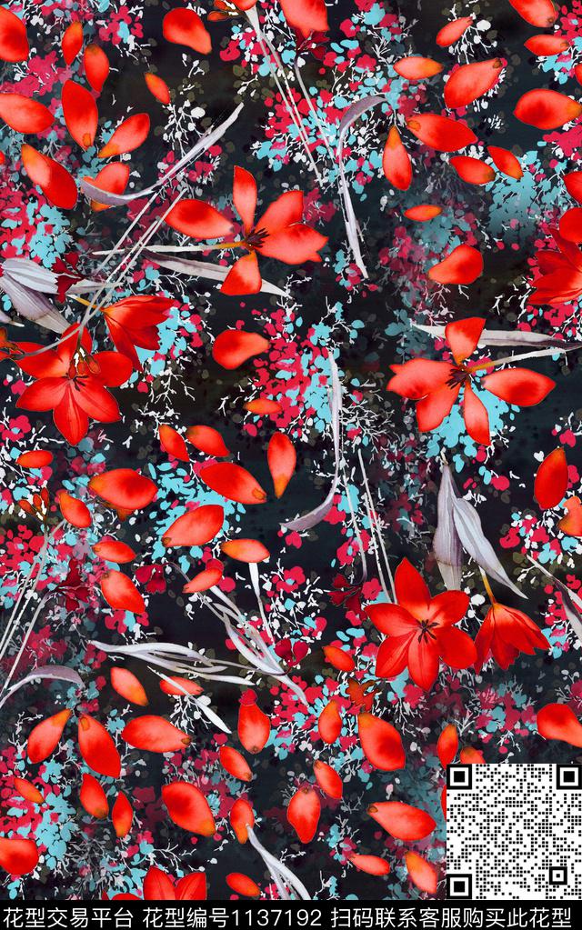 肌理小碎花数码华亿平台数码印花华亿平台下载（图片编号: 1137192） - 瓦栏（Walan）