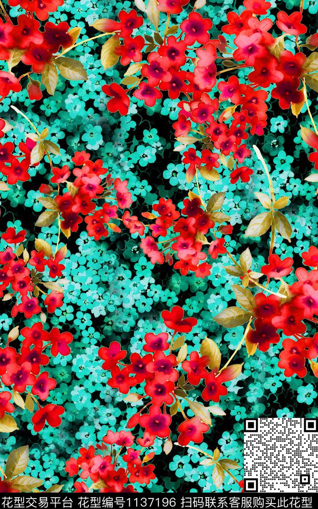 肌理小碎花数码华亿平台数码印花华亿平台下载（图片编号: 1137196） - 瓦栏（Walan）