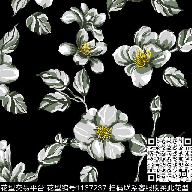 玫瑰花油画华亿平台手绘花卉数码印花华亿平台下载（图片编号: 1137237） - 瓦栏（Walan）