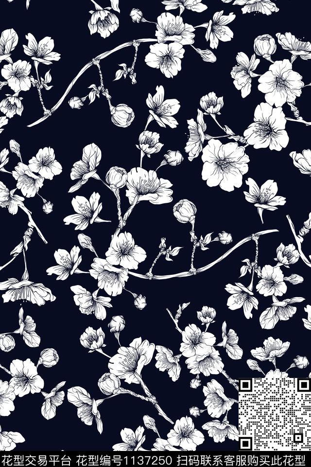 小碎花女装花卉数码印花华亿平台下载（图片编号: 1137250） - 瓦栏（Walan）
