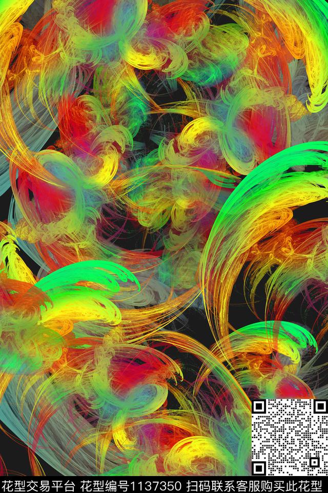 肌理吉祥图案抽象数码印花华亿平台下载（图片编号: 1137350） - 瓦栏（Walan）