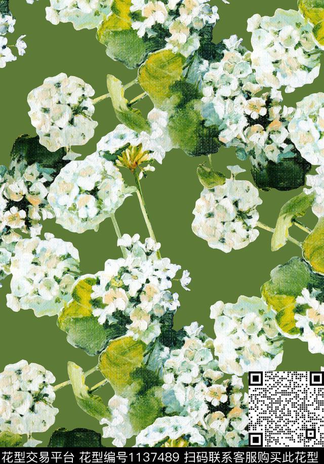 绣球花杜班加纳大牌风数码印花华亿平台下载（图片编号: 1137489） - 瓦栏（Walan）