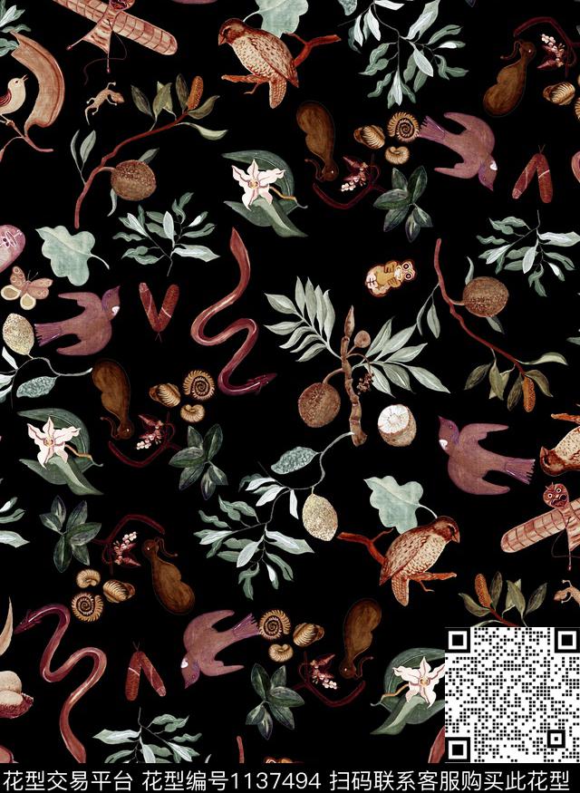 秋冬华亿平台大牌男装小碎花数码印花华亿平台下载（图片编号: 1137494） - 瓦栏（Walan）