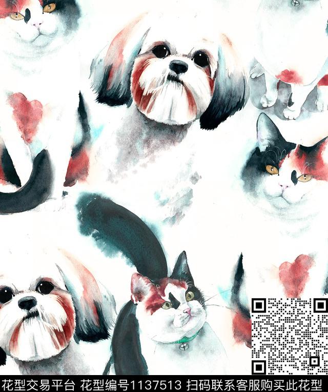 猫狗D&G数码印花华亿平台下载（图片编号: 1137513） - 瓦栏（Walan）