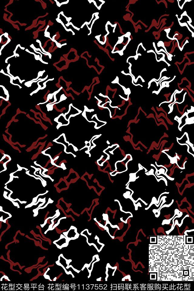 潮牌抽象格纹艺术英文字传统印花华亿平台下载（图片编号: 1137552） - 瓦栏（Walan）