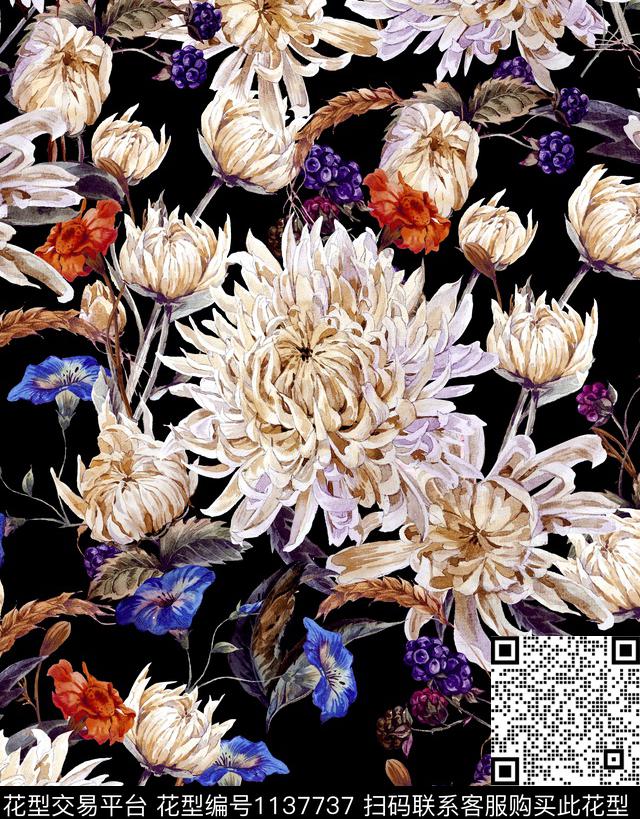 绿植树叶大牌风数码华亿平台数码印花华亿平台下载（图片编号: 1137737） - 瓦栏（Walan）