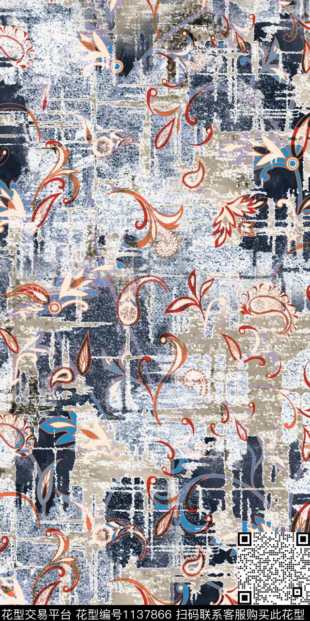 抽象大牌风数码华亿平台数码印花华亿平台下载（图片编号: 1137866） - 瓦栏（Walan）