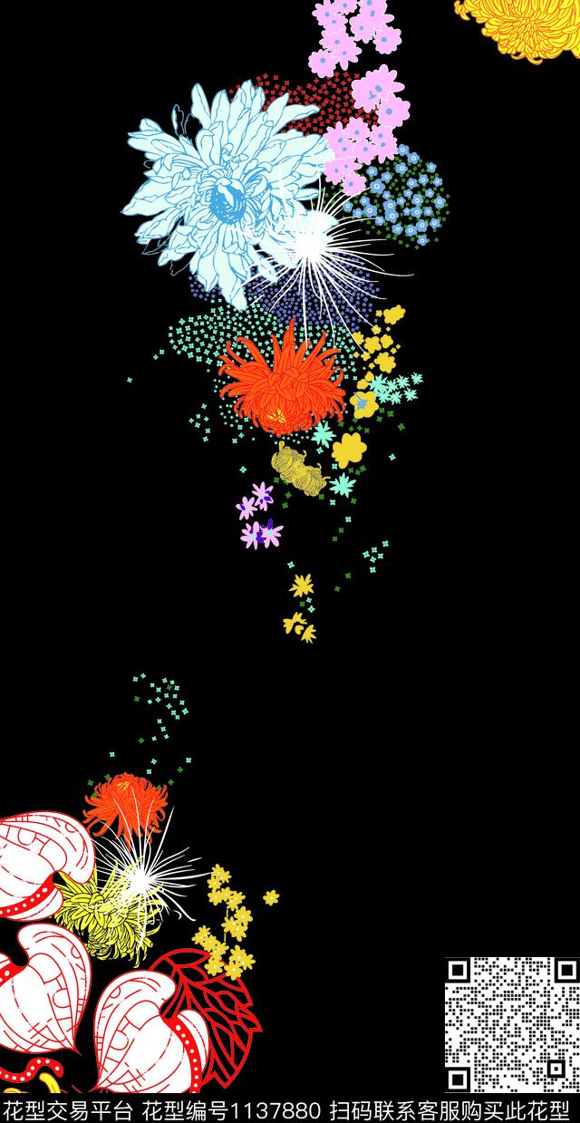 菊花数码华亿平台花卉数码印花华亿平台下载（图片编号: 1137880） - 瓦栏（Walan）