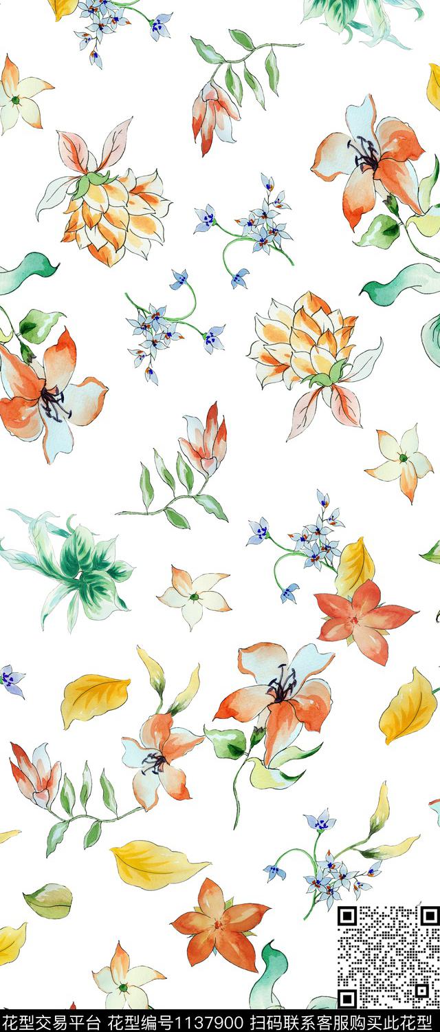 绿植树叶欧洲大牌风传统印花华亿平台下载（图片编号: 1137900） - 瓦栏（Walan）