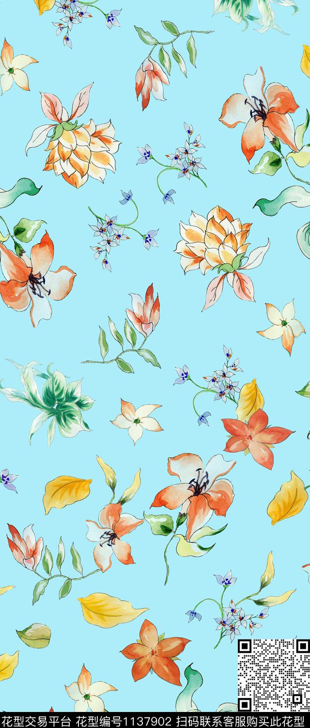 绿植树叶欧洲大牌风传统印花华亿平台下载（图片编号: 1137902） - 瓦栏（Walan）