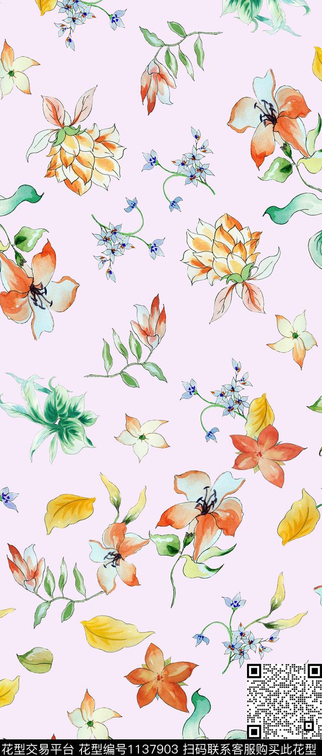 绿植树叶欧洲大牌风传统印花华亿平台下载（图片编号: 1137903） - 瓦栏（Walan）