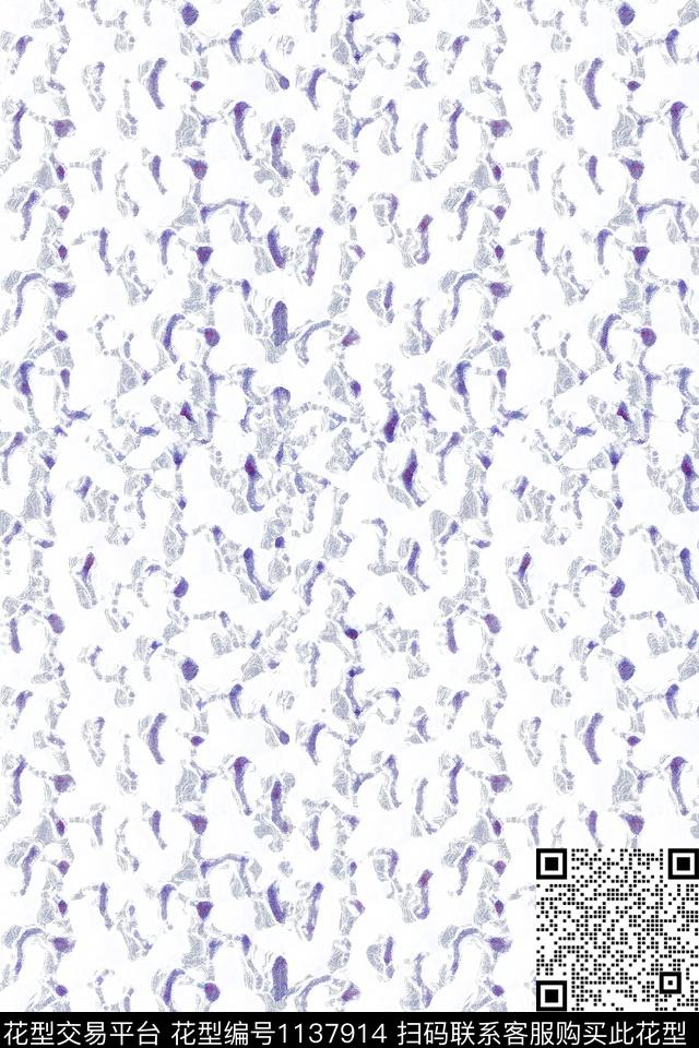 抽象休闲大牌风数码印花华亿平台下载（图片编号: 1137914） - 瓦栏（Walan）