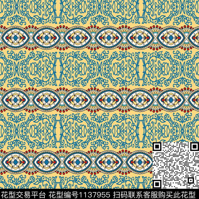 波西米亚女装简约数码印花华亿平台下载（图片编号: 1137955） - 瓦栏（Walan）