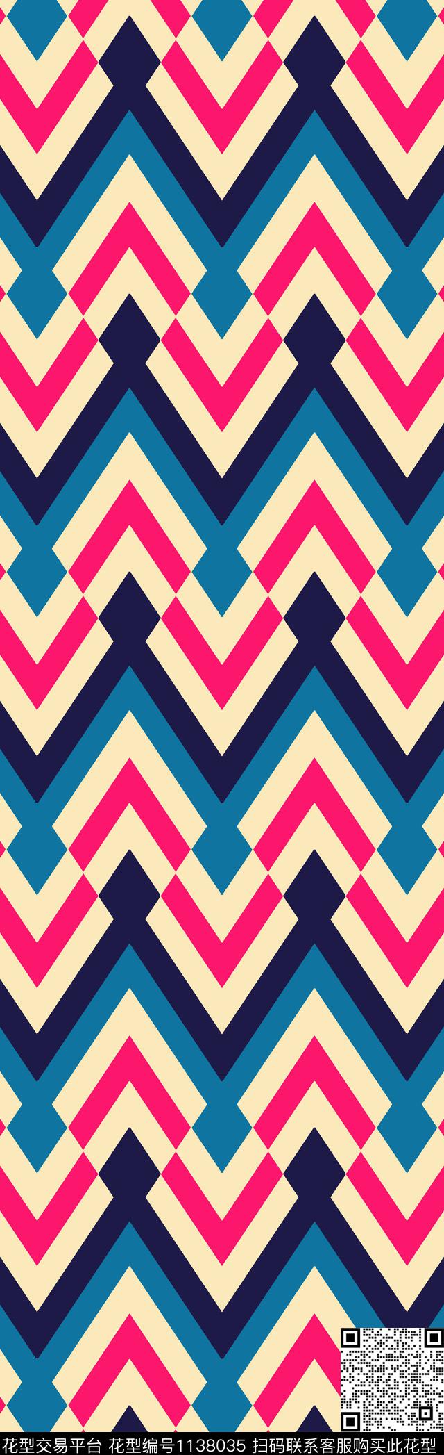 长巾大牌风几何传统印花华亿平台下载（图片编号: 1138035） - 瓦栏（Walan）