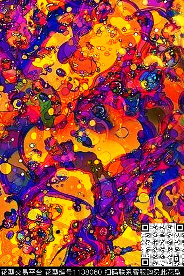 抽象男装时尚方巾数码印花华亿平台下载（图片编号: 1138060） - 瓦栏（Walan）