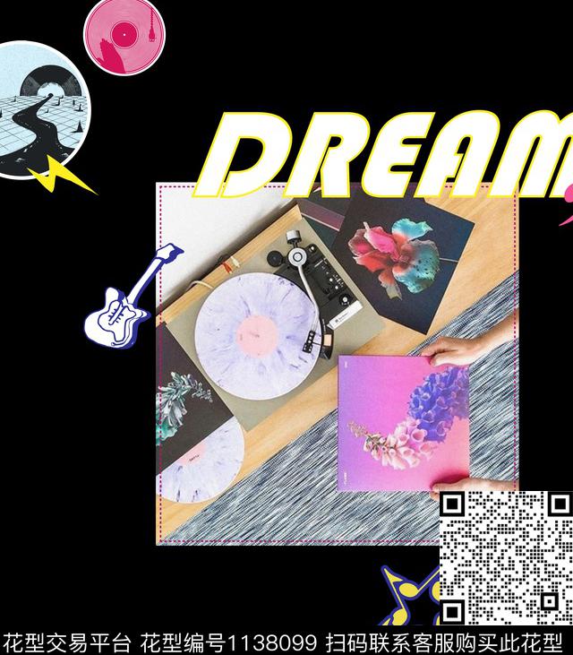 字母唱片音乐数码印花华亿平台下载（图片编号: 1138099） - 瓦栏（Walan）